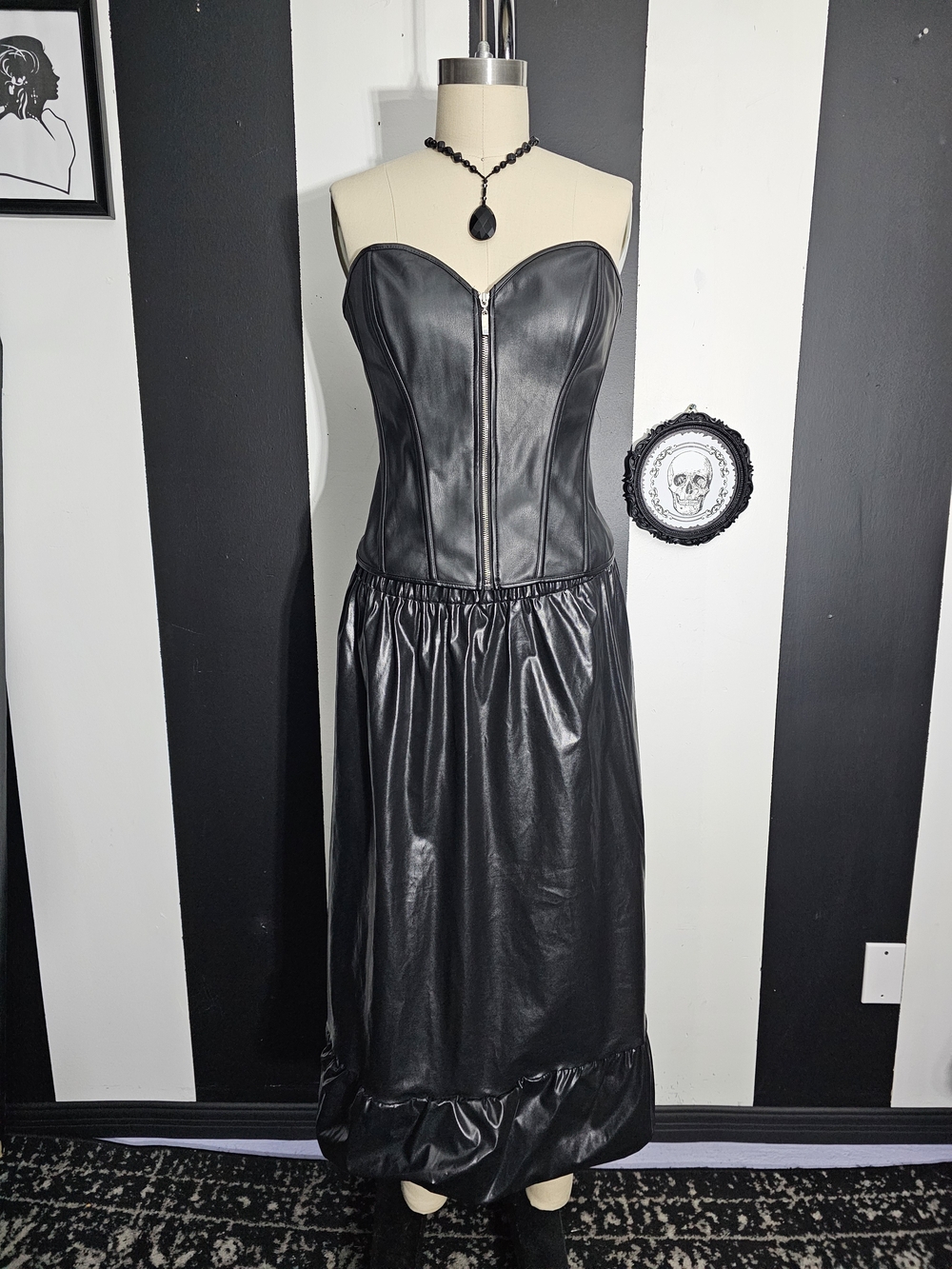 Black Faux Leather Skirt